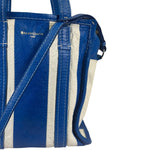 Balenciaga White/Blue Bazar Stripe Two-Way Tote Bag