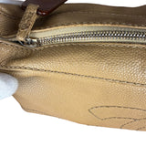 Chanel CC Vintage Beige Leather Caviar Wood Chain Hobo Bag