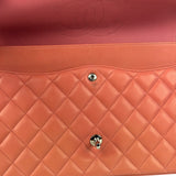 Chanel Pink Quilted Lambskin Classic Large Double Flap Bag 2012