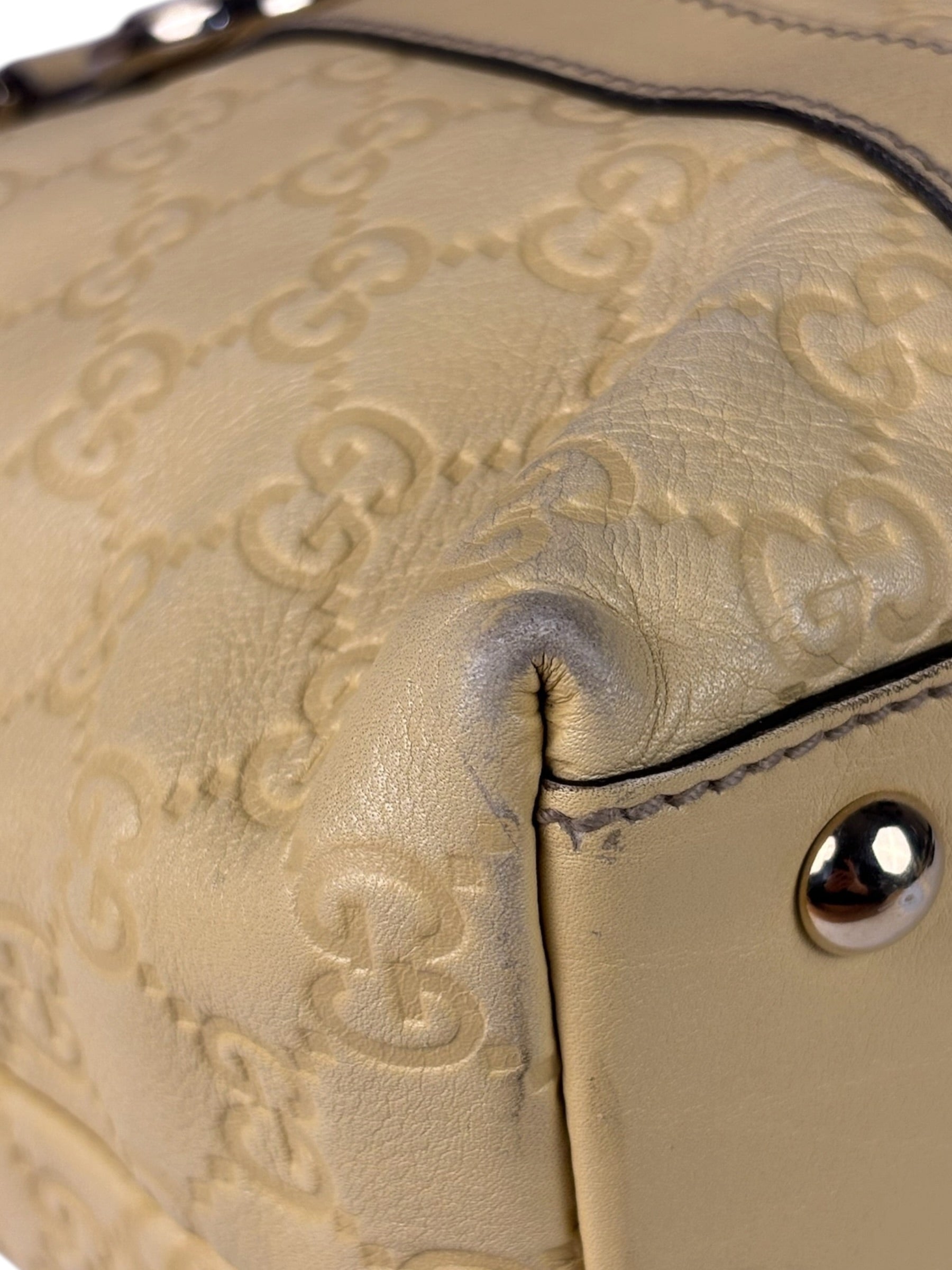 Gucci Yellow Leather GG Abbey Shoulder Bag