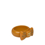 Chanel Vintage Pink Beige Coco Mark Ribbon Ring 02P Early 2000's