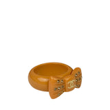 Chanel Vintage Pink Beige Coco Mark Ribbon Ring 02P Early 2000's