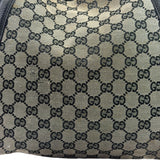 Gucci Black Leather Trim GG Supreme Hobo Bag
