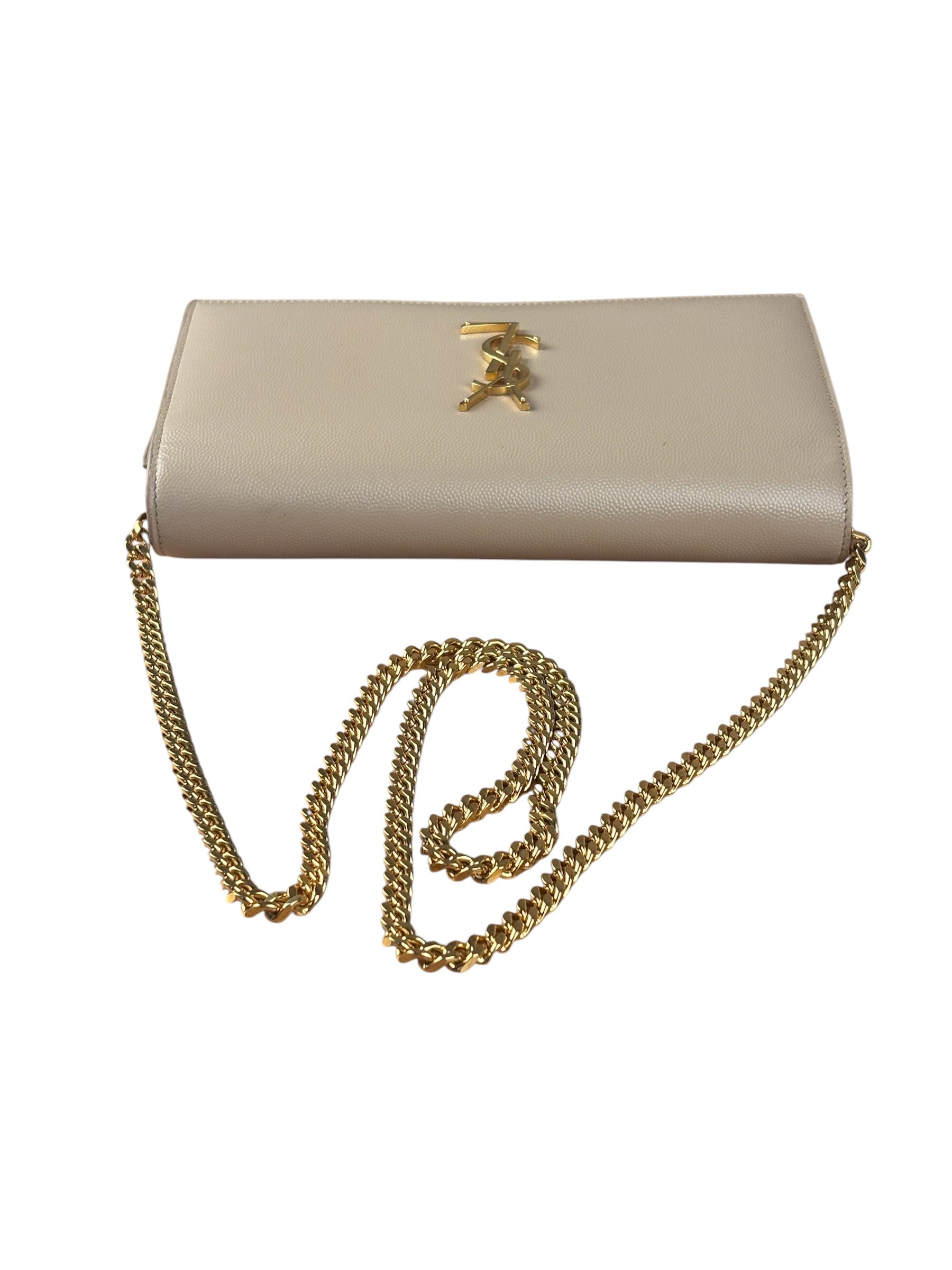 Yves Saint Laurent Cream Embossed Leather KateCrossbody Bag