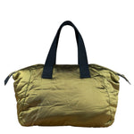Celine Vintage Green Nylon Puffer Handbag