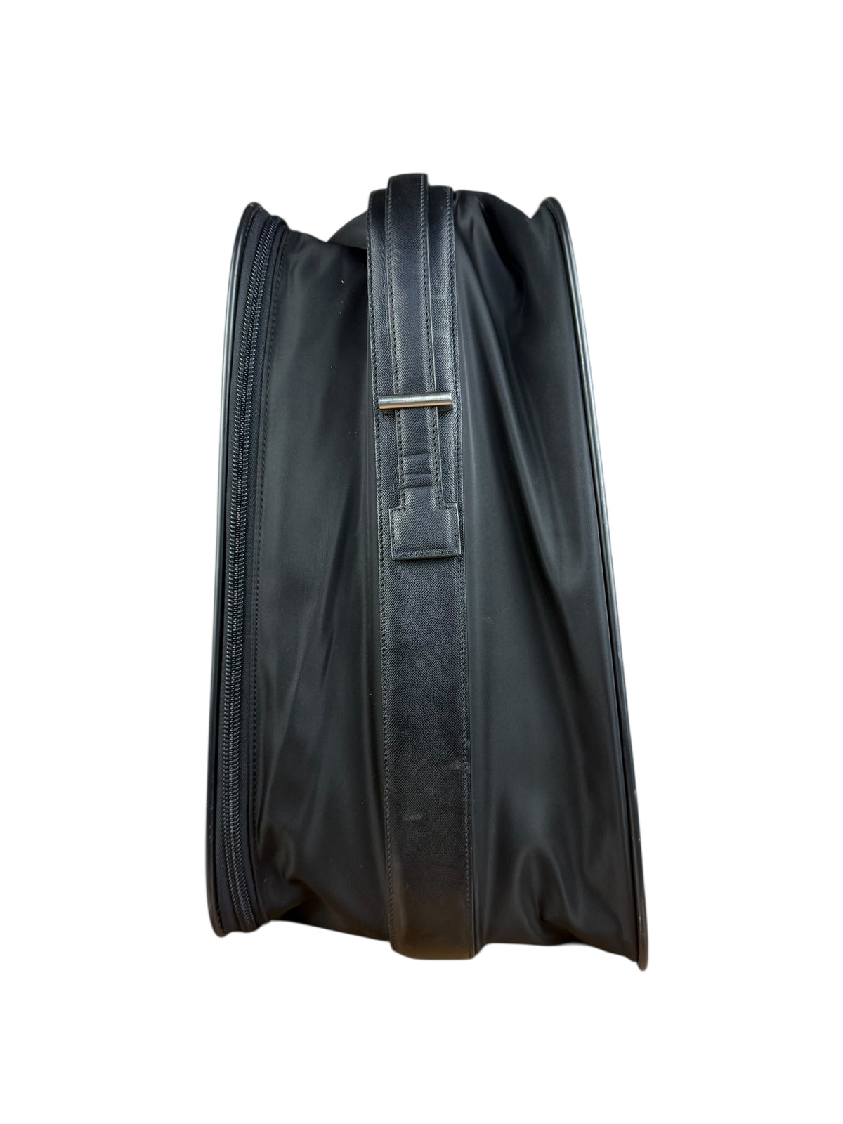 Prada Vintage Black Nylon Saffiano Travel Suitcase