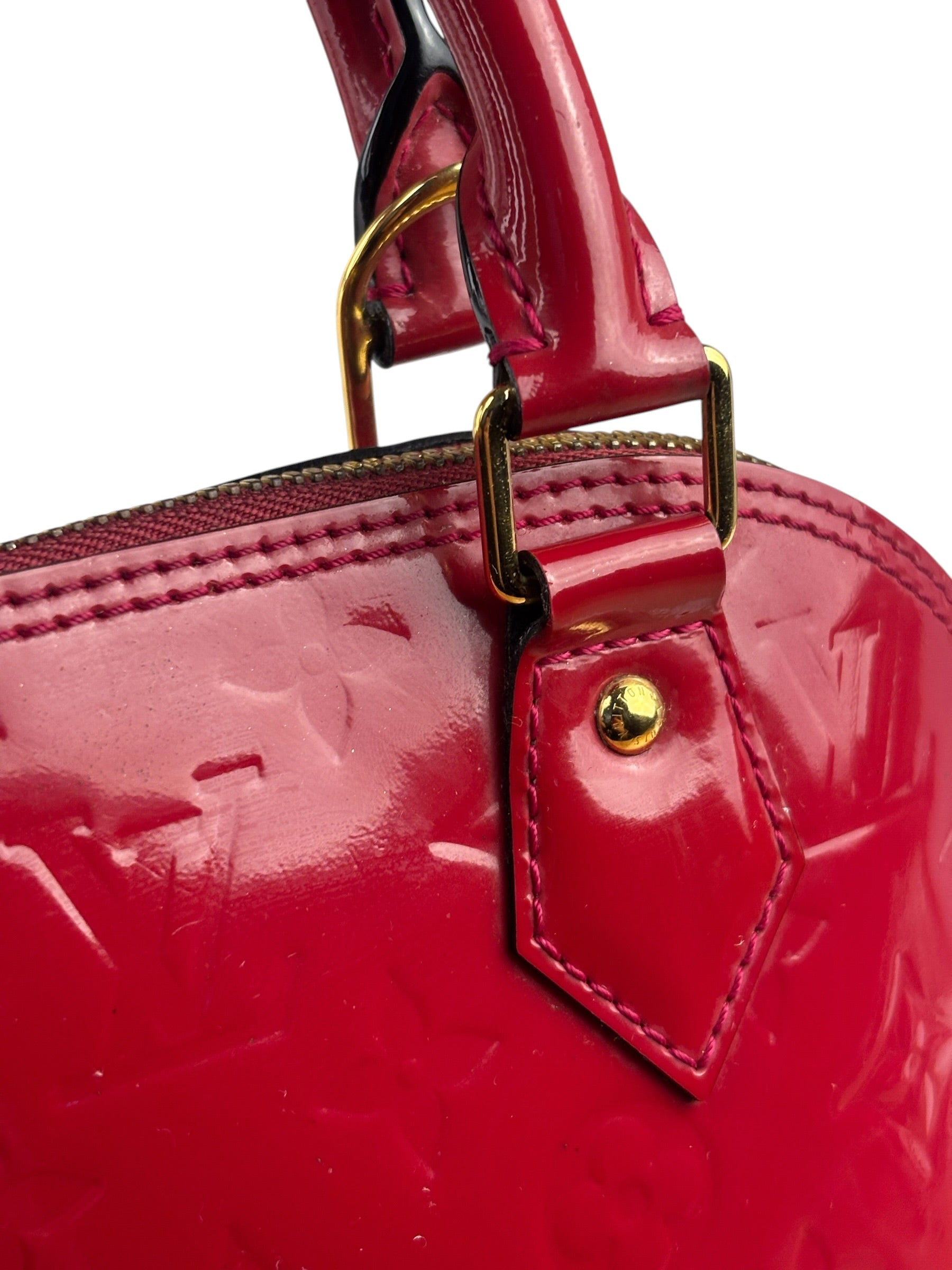 Louis Vuitton Red Vernis Alma BB Two-Way Bag