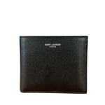 Yves Saint Laurent Leather Bi-Fold Wallet Black