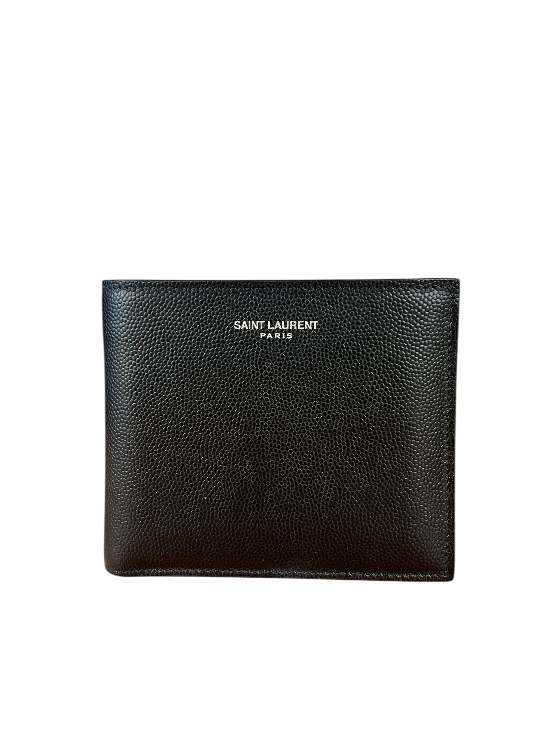 Yves Saint Laurent Leather Bi-Fold Wallet Black