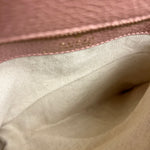 Gucci Pebbled Leather Swing Tote Pink