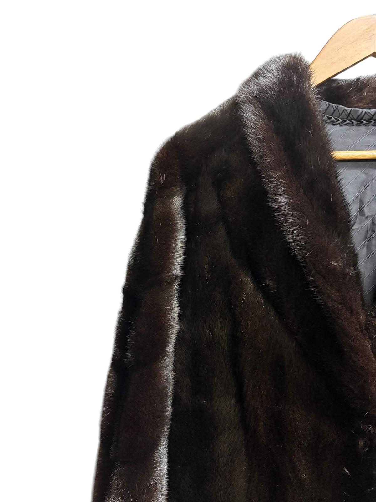 Vintage Diamond Fashion Dark Brown Mink Fur Coat