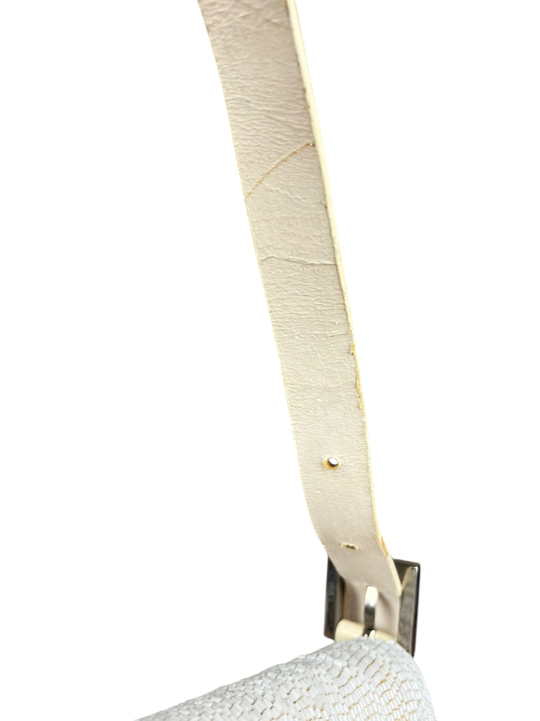 Fendi Vintage Beaded Baguette White
