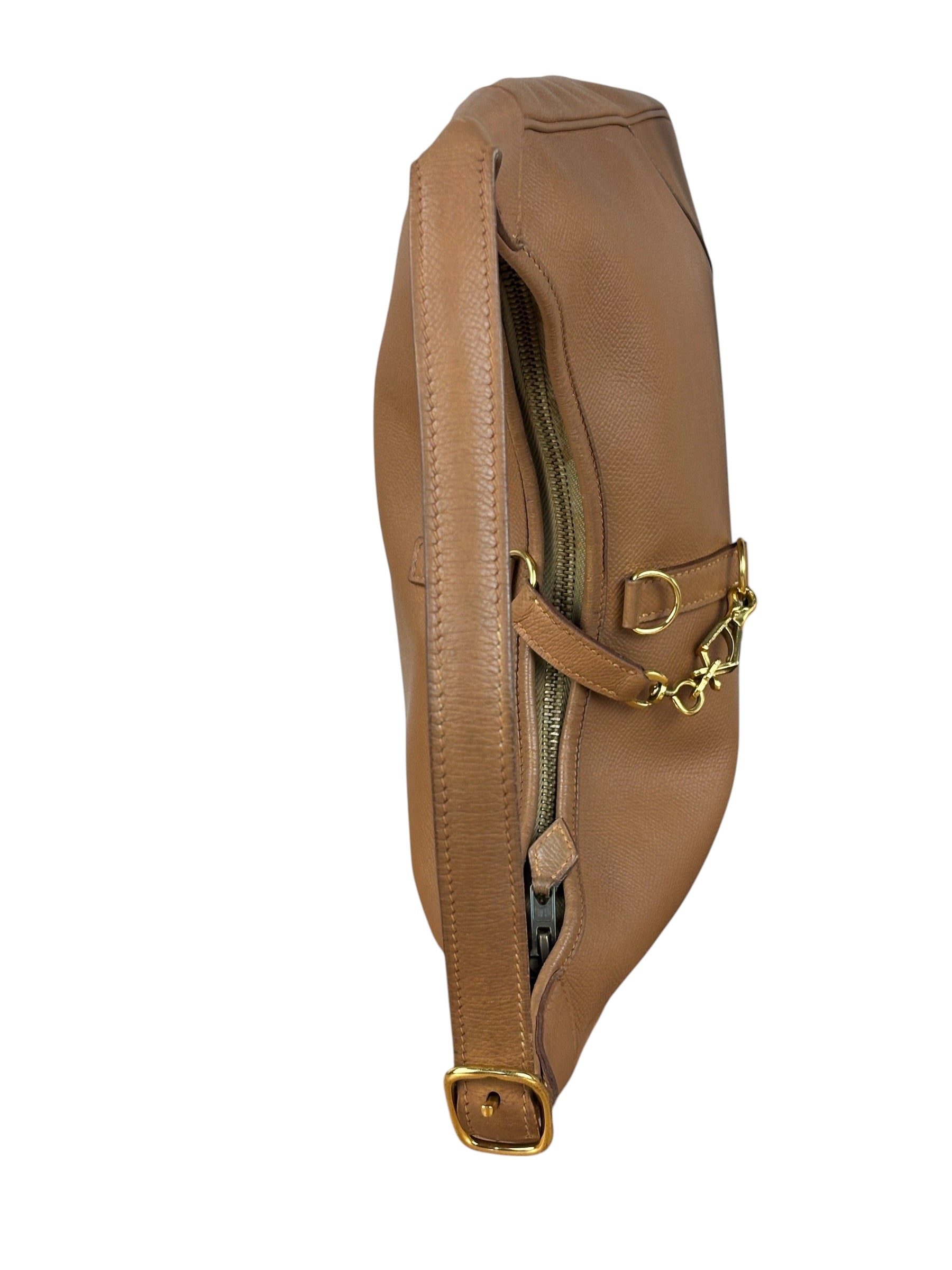 Hermes Vintage Tan Brown Leather Shoulder Bag