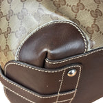 Gucci Vintage GG Coated Canvas Crystal Boston Handbag