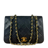 Chanel CC Vintage Black Quilted Chain Flap Bag