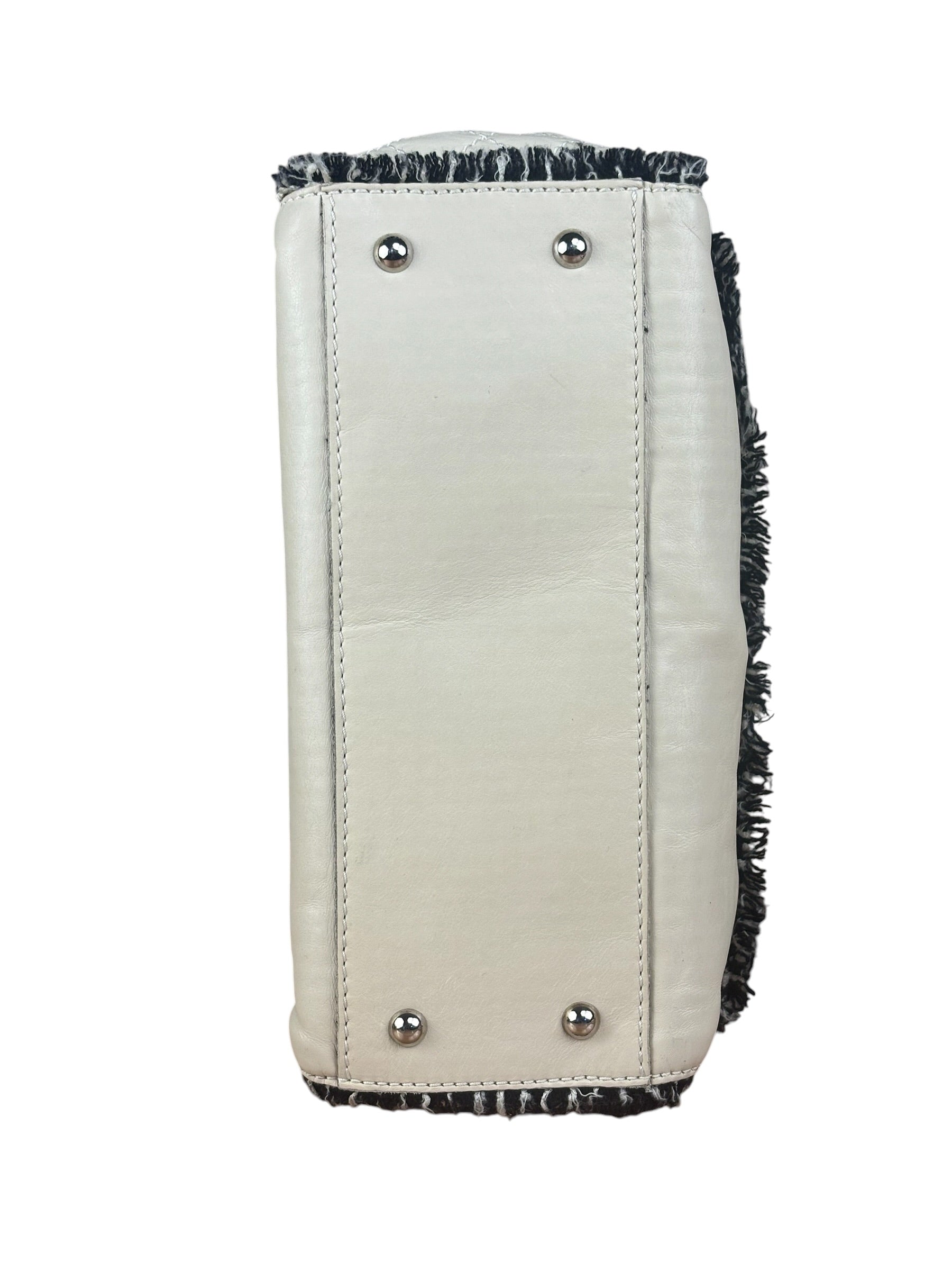Chanel White Leather Mini Flap Shoulder Bag 1992