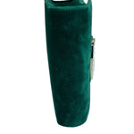 Gucci Green Velvet/Leather Trim Square G Broadway Shoulder Bag