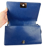 Chanel Blue Chevron Caviar Medium Boy Bag 2019