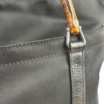 Gucci Black Nylon/Leather Trim Bamboo Top Handle Tote