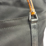 Gucci Black Nylon/Leather Trim Bamboo Top Handle Tote