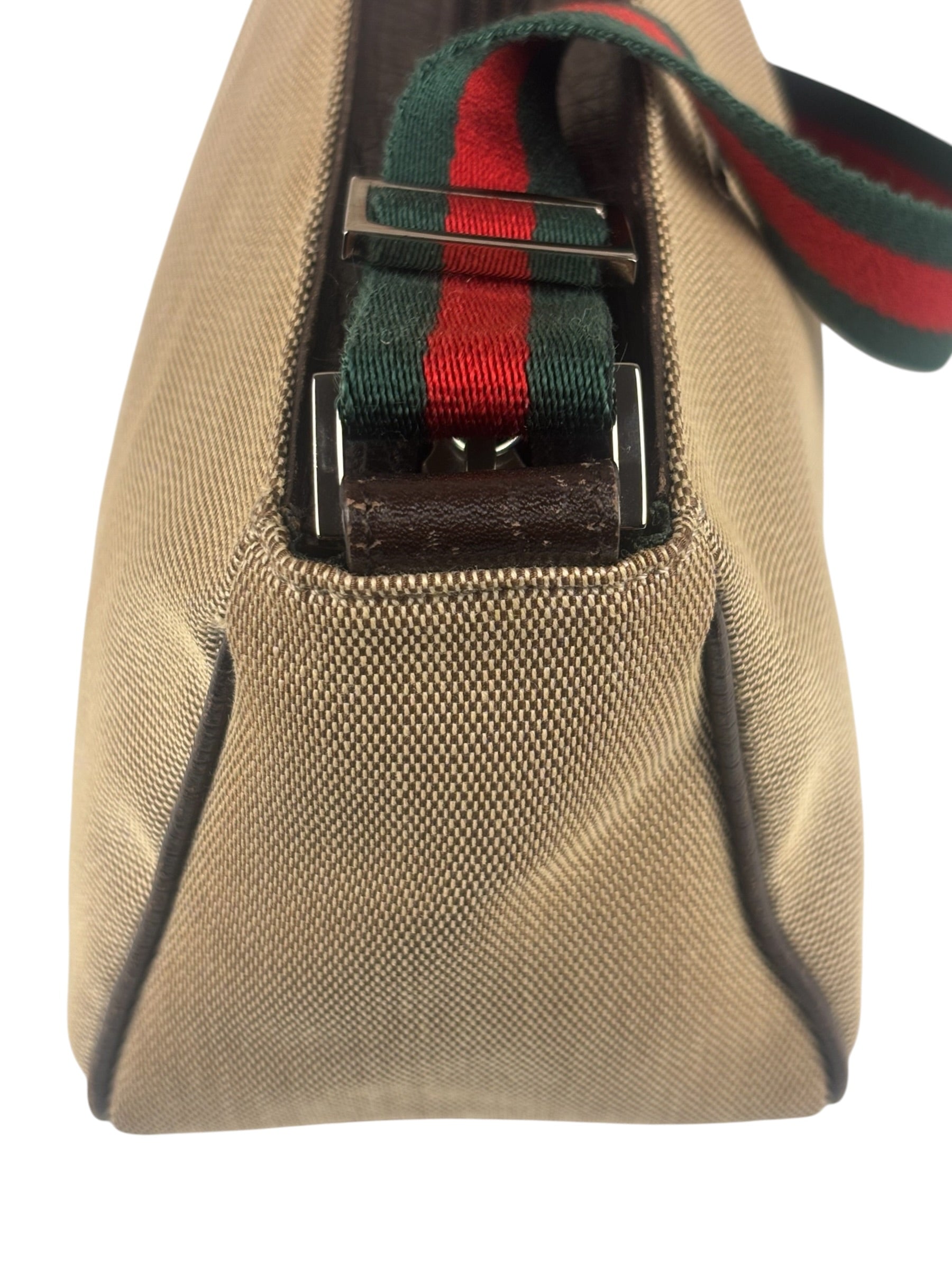 Gucci Vintage Beige Canvas Mini Pochette Handbag