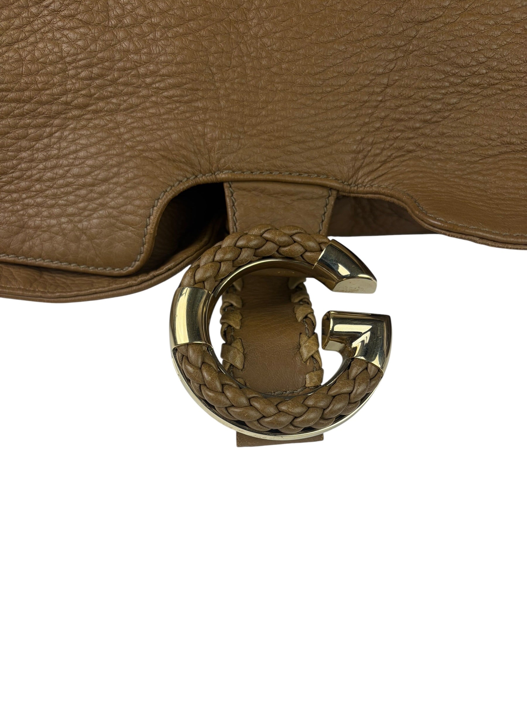 Gucci Tan Brown Leather Wave Hobo Bag