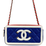 Chanel 2019 Caviar Quilted CC Filigree Clutch on Chain