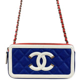 Chanel 2019 Caviar Quilted CC Filigree Clutch on Chain