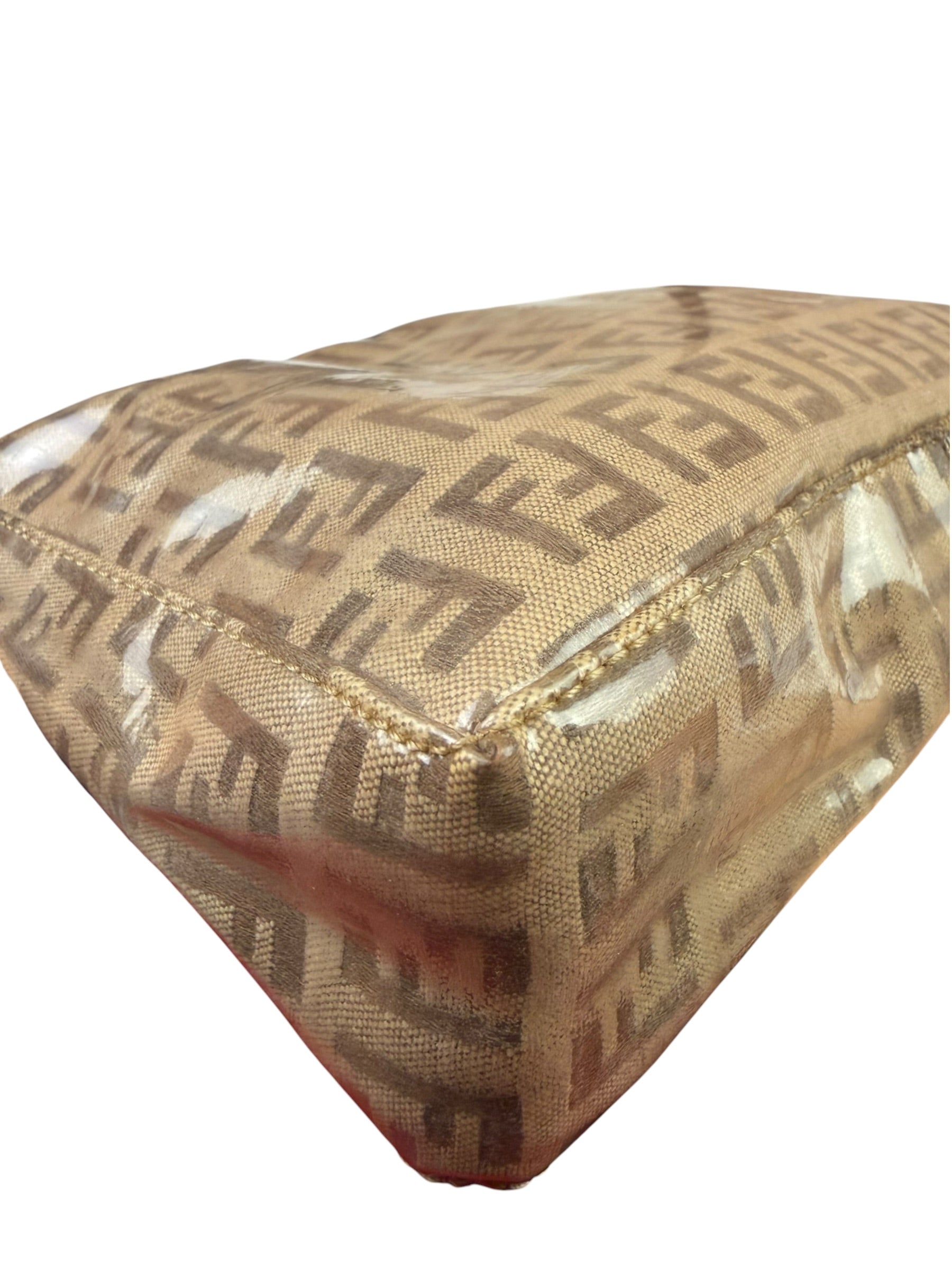 Fendi Vintage Beige PVC Zucca Pochette