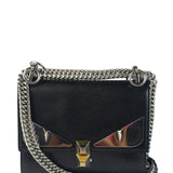Fendi Black Leather Kan I Monster Eyes Shoulder Bag