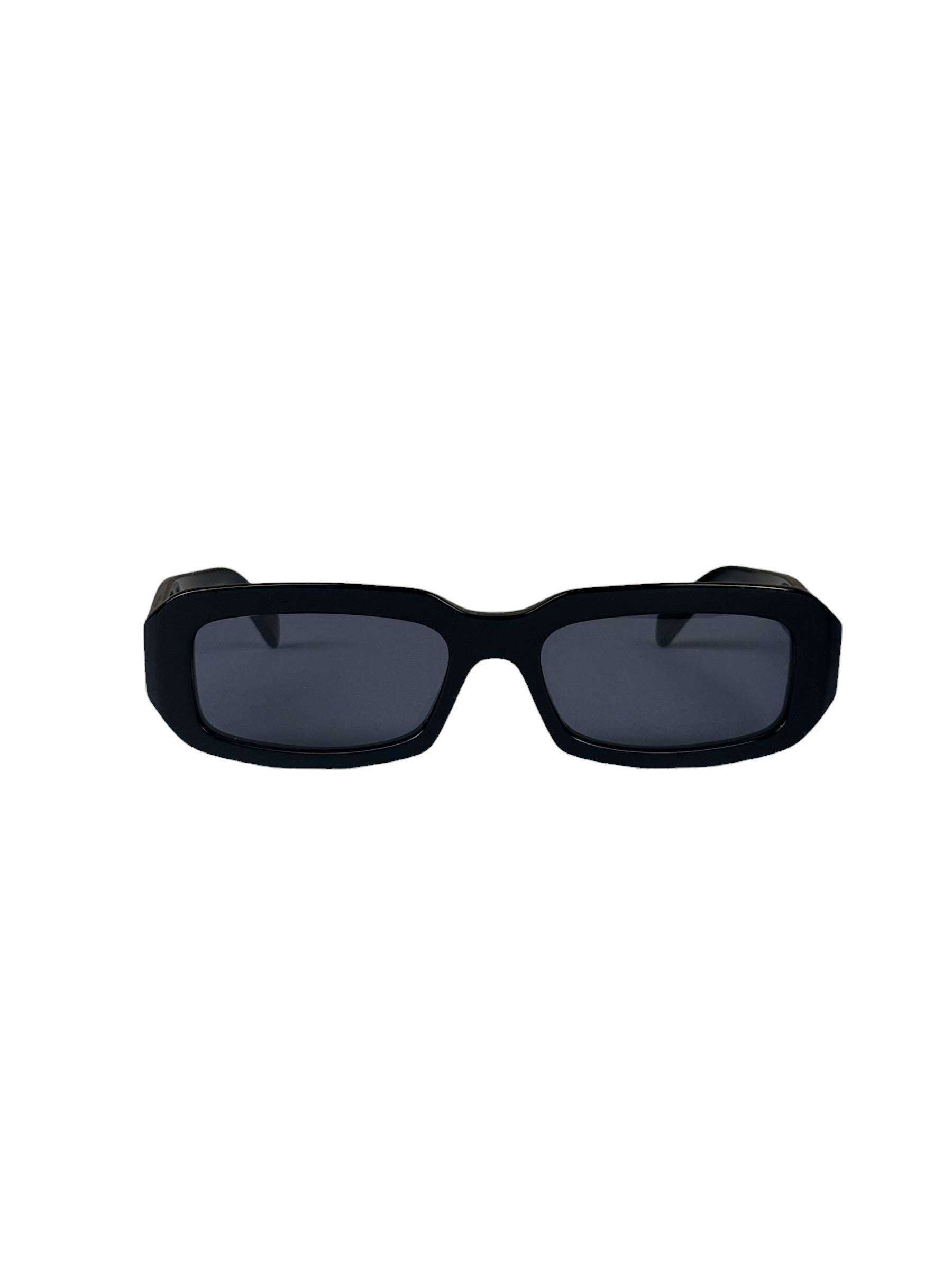 Celine Glossy Black Triomphe Rectangular Sunglasses