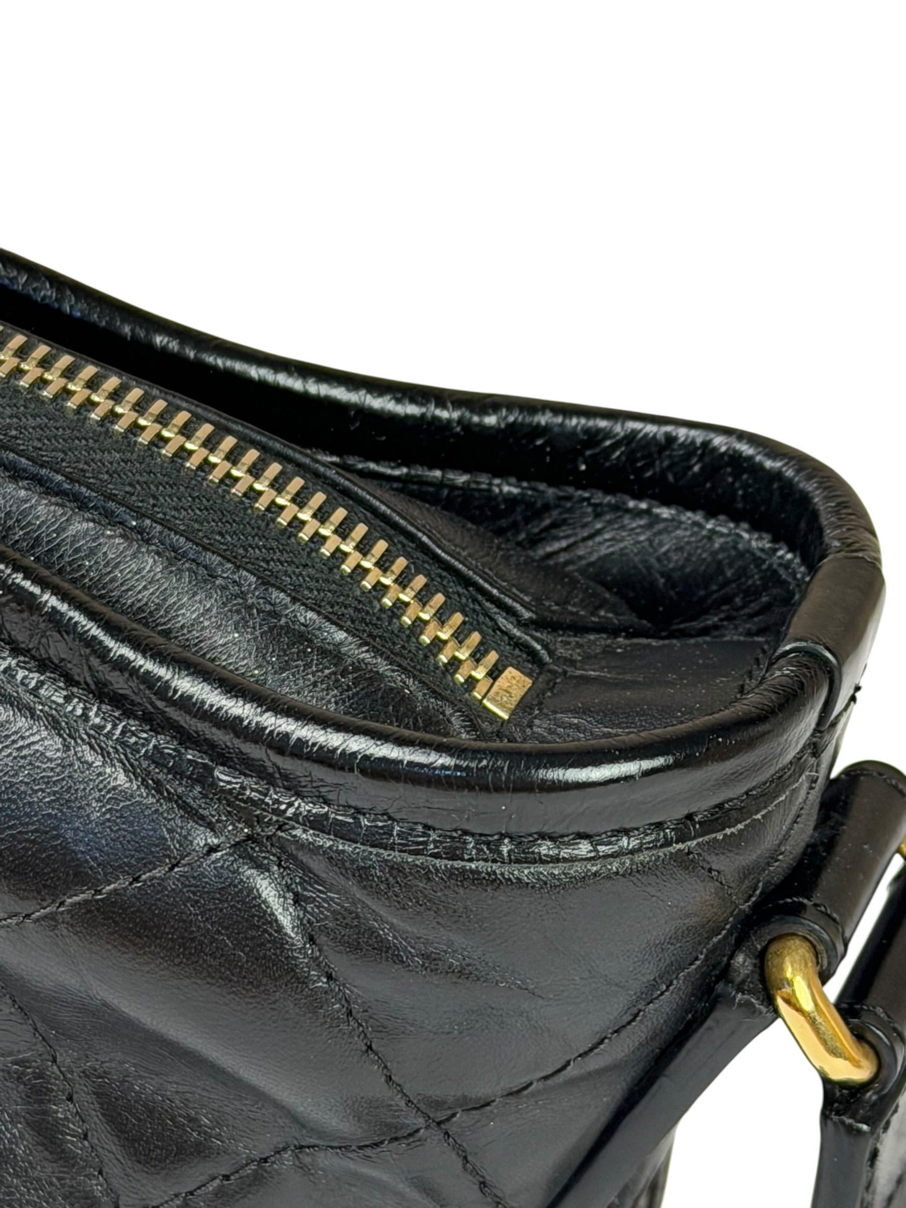 Chanel Black Quilted Leather Small Gabrielle Hobo Bag 2019