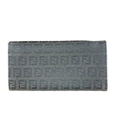 Fendi Vintage Black Zucca Print Long Wallet