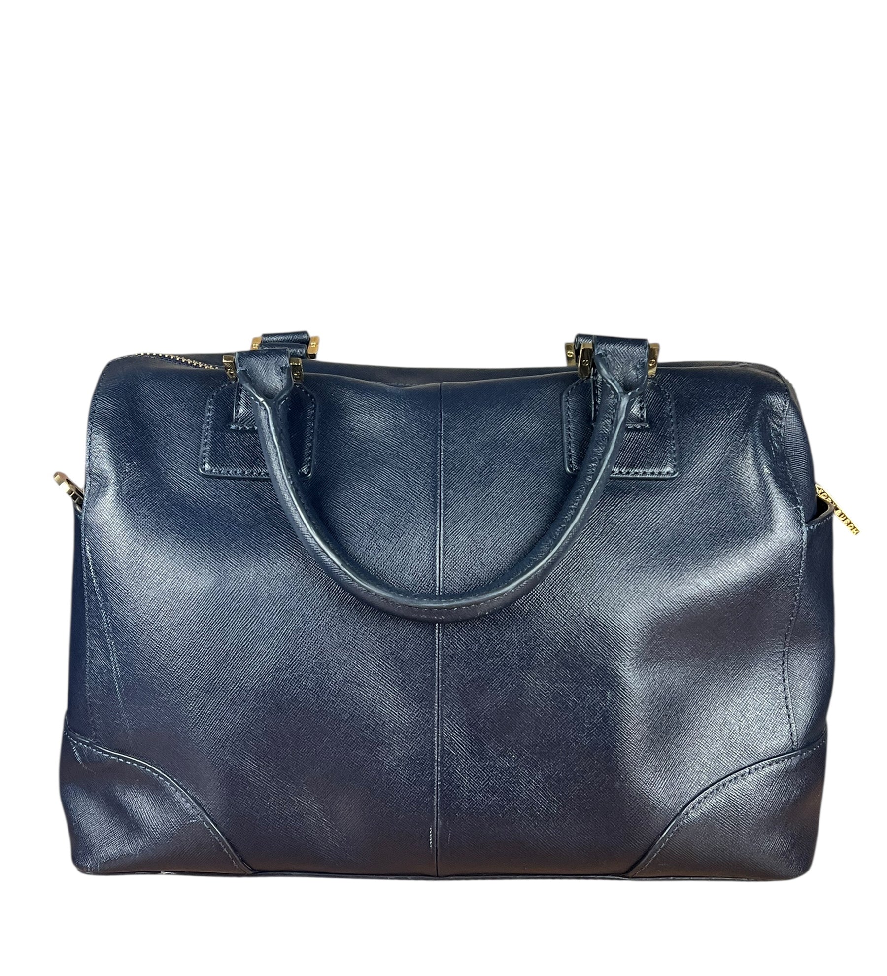 Tory Burch Saffiano Leather Navy Boston Bag