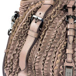 Burberry Purple Leather Ruffled Lowery Bag