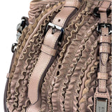 Burberry Purple Leather Ruffled Lowery Bag