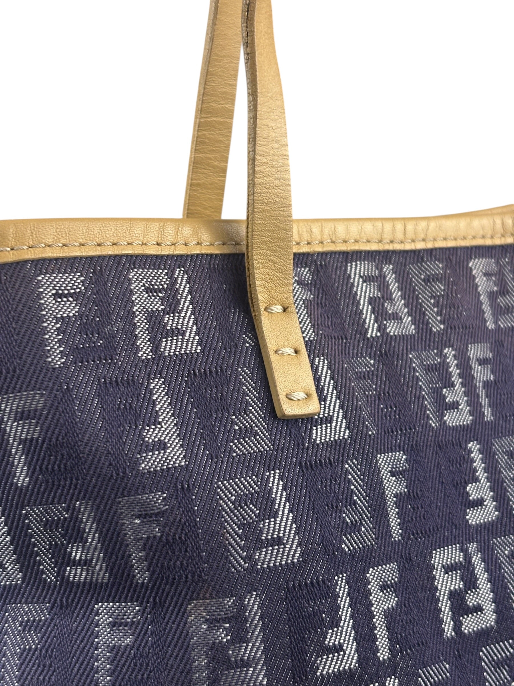 Fendi Purple Denim Roll Zucchino Tote