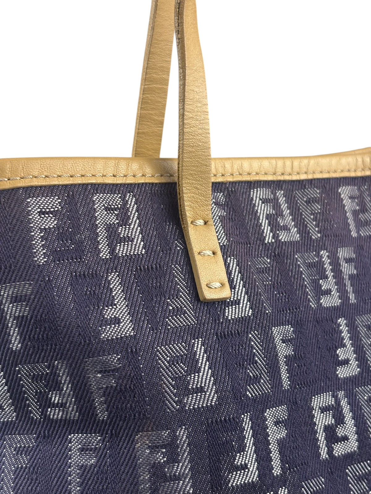 Fendi Purple Denim Roll Zucchino Tote
