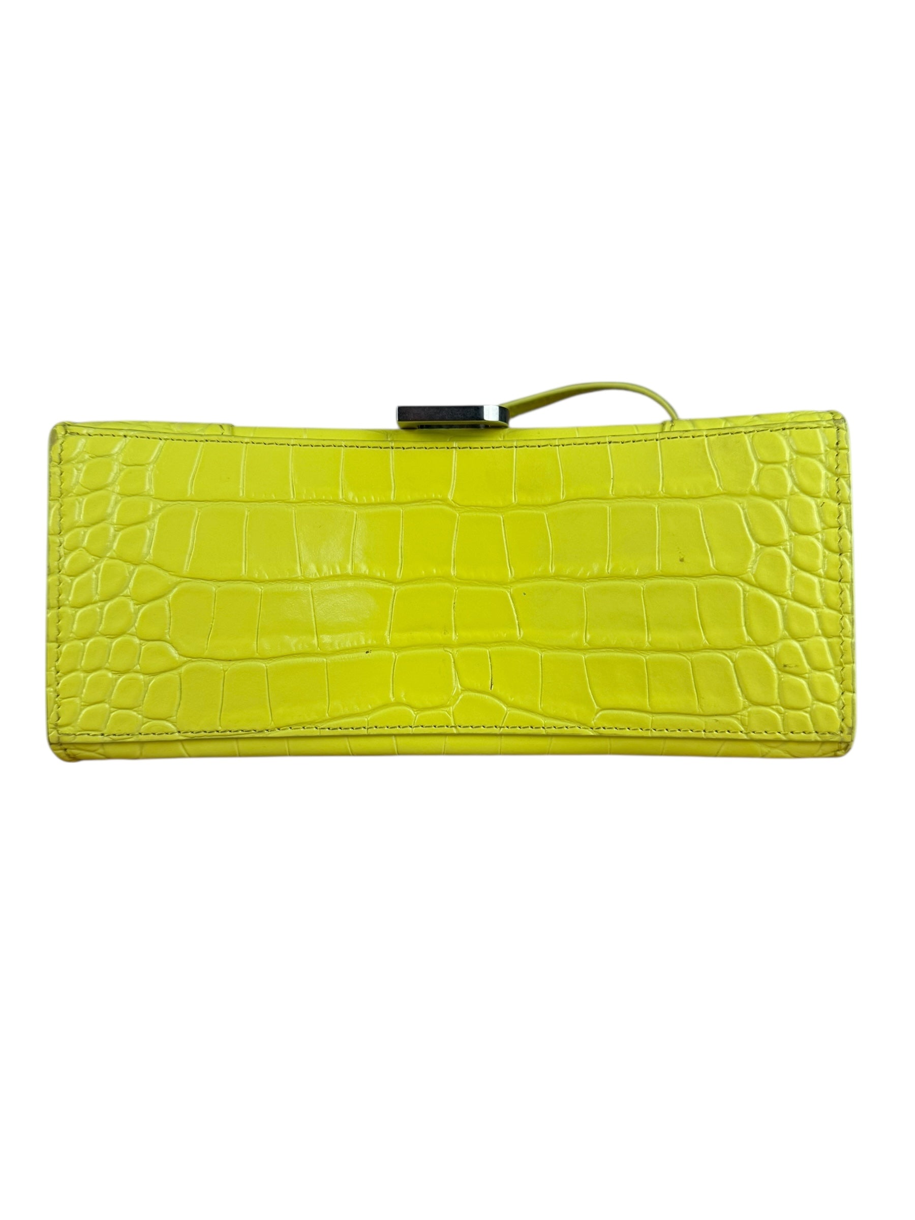 Balenciaga Small Yellow Croc Hourglass 2Way