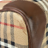 Burberry Beige/Brown Leather House Check Boston Bag