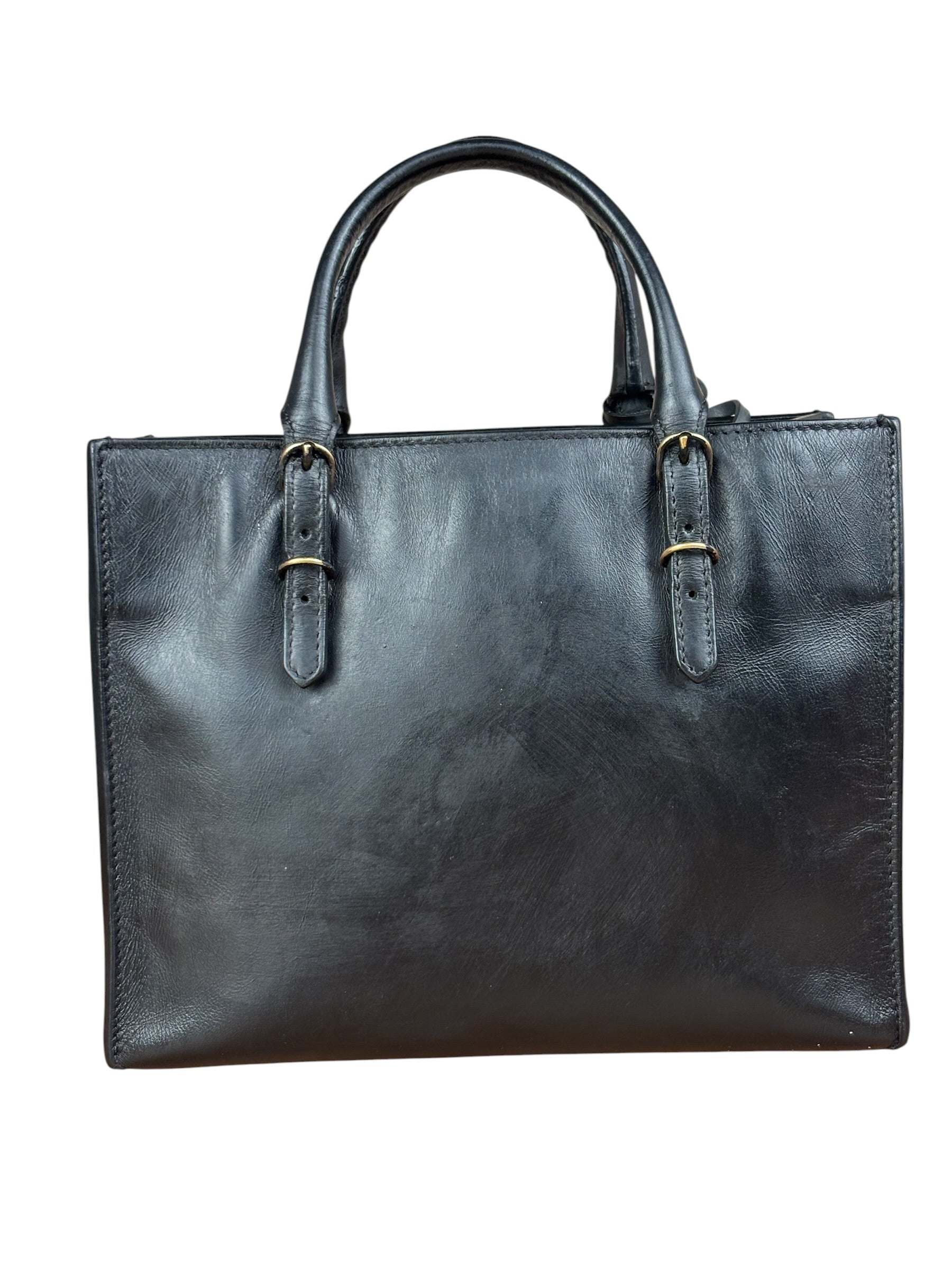 Balenciaga Black Leather papier A4 Tote Bag
