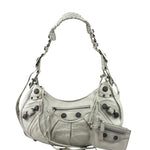 Balenciaga White Lambskin Le Cagole Shoulder Bag