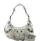 Balenciaga White Lambskin Le Cagole Shoulder Bag