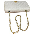 Chanel White Quilted Leather CC Flap Shoulder Bag 2013