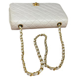 Chanel White Quilted Leather CC Flap Shoulder Bag 2013