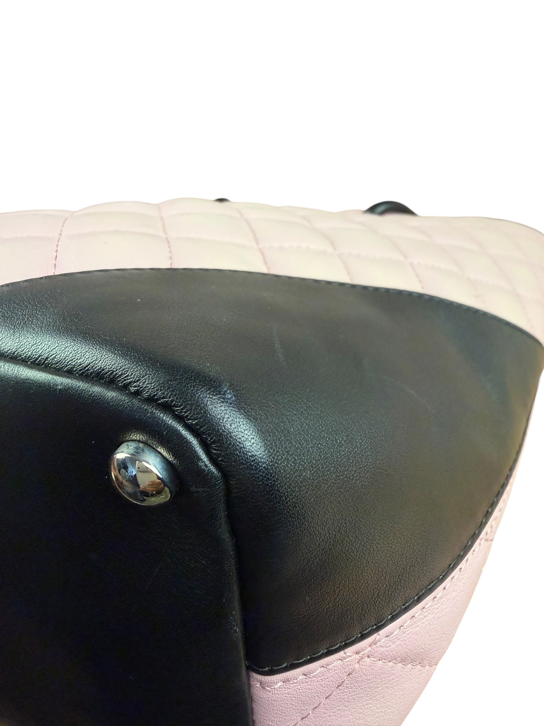 Chanel Black/Pink Cambon Quilted Leather Tote Bag 2004