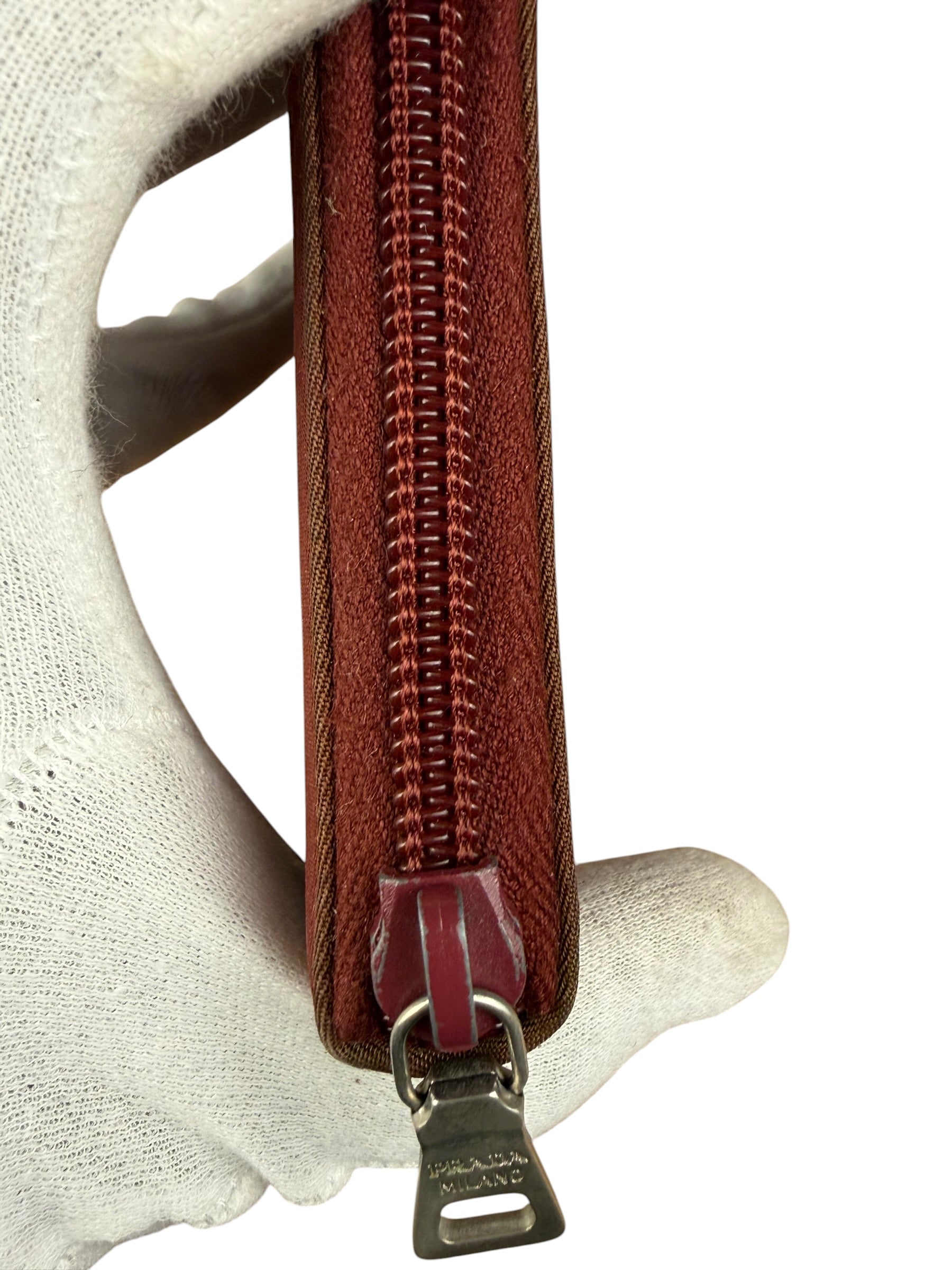 Prada Vintage Red Nylon Zip-Around Sport Long Wallet