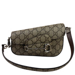Gucci Beige Leather GG Horsebit 1955 Asymmentric Two-Way Bag