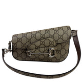 Gucci Beige Leather GG Horsebit 1955 Asymmentric Two-Way Bag