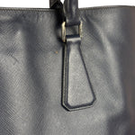 Prada Navy Blue Saffiano Leather Vertical Tote Bag